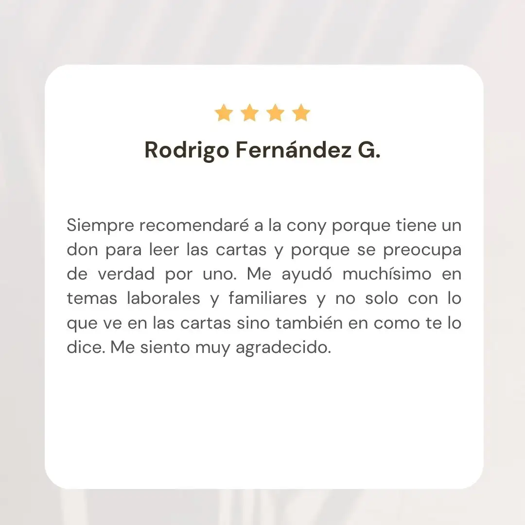 Cliente satisfecho compartiendo su experiencia positiva con el servicio, destacando la claridad y orientación recibida.